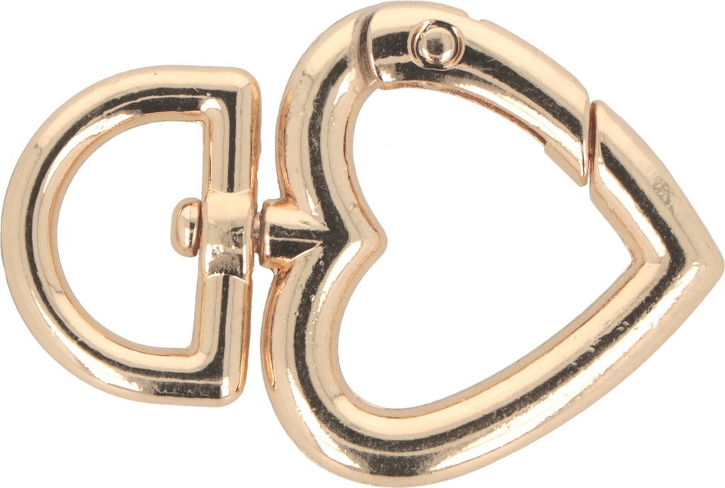 GOLD HEART CARABINERS, 2 PCS