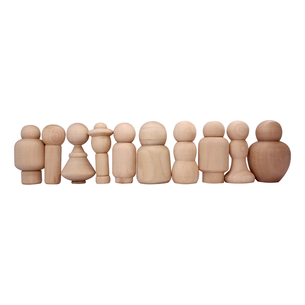 HOUTEN FIGUREN, SET VAN 10