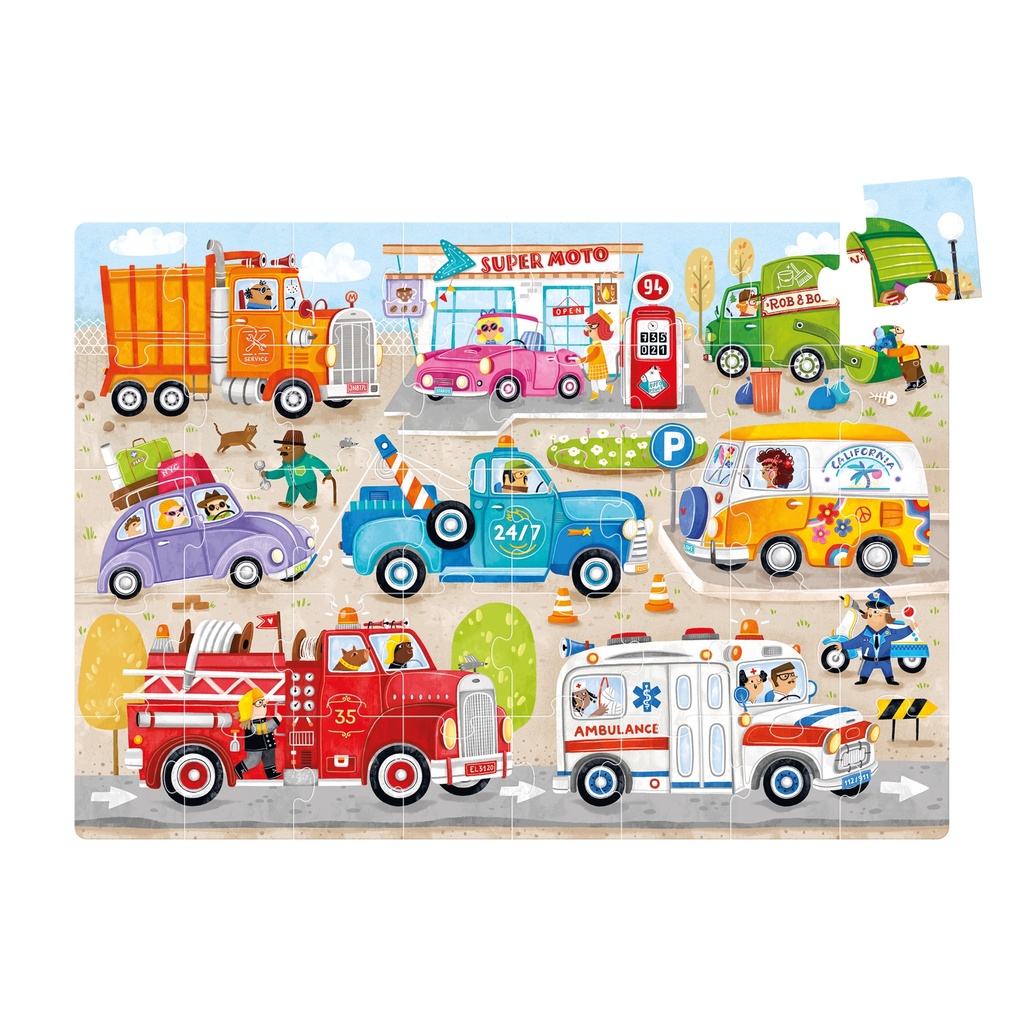 PUZZLE JUMBO LES VOITURES, 40 PIÈCES