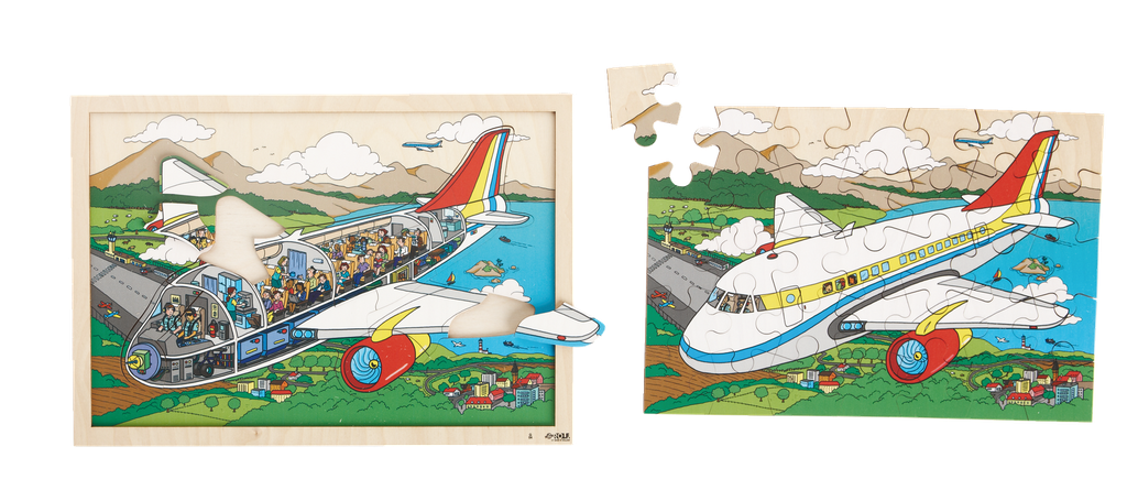 2-LEVEL PUZZLE THE PLANE, 60 PIECES