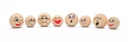 WOODEN FACE BEADS, 8 PIECES