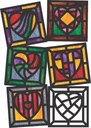 GLAS-IN-LOOD "HARTEN", SET VAN 24