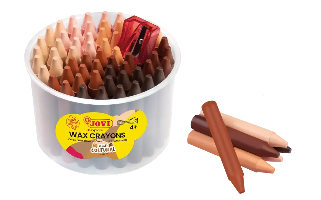 CRAYONS CIRE JOVICOLOR MULTICULTURAL, POT DE 60