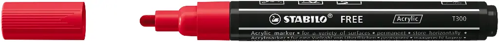STABILO FREE ACRYLIC T300 CARMIN, EACH