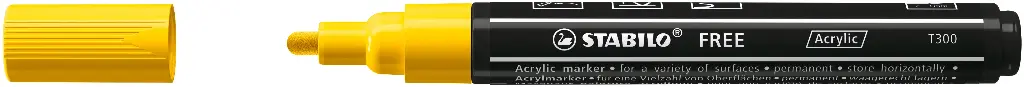 STABILO FREE ACRYLIC T300 JAUNE, LA PIÈCE