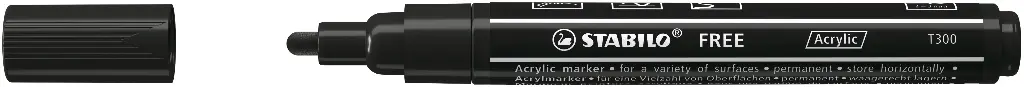 STABILO FREE ACRYLIC T300 SCHWARZ, EINZELN