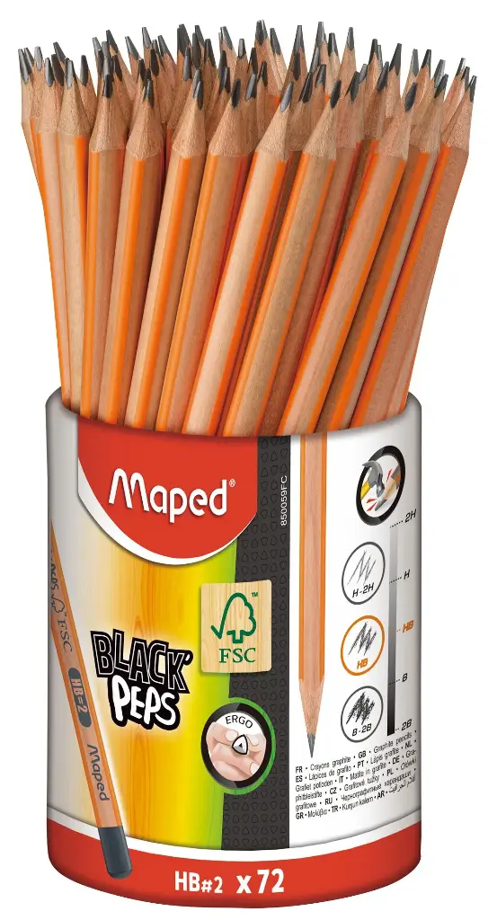 GRAFIETPOTLODEN HB Black Pep's Maped, pot van 72