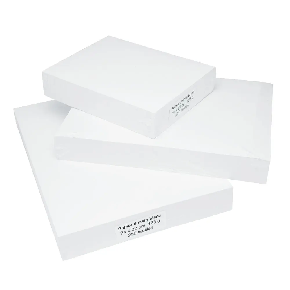 WHITE DRAWING PAPER 120GR 30X42CM/250F.