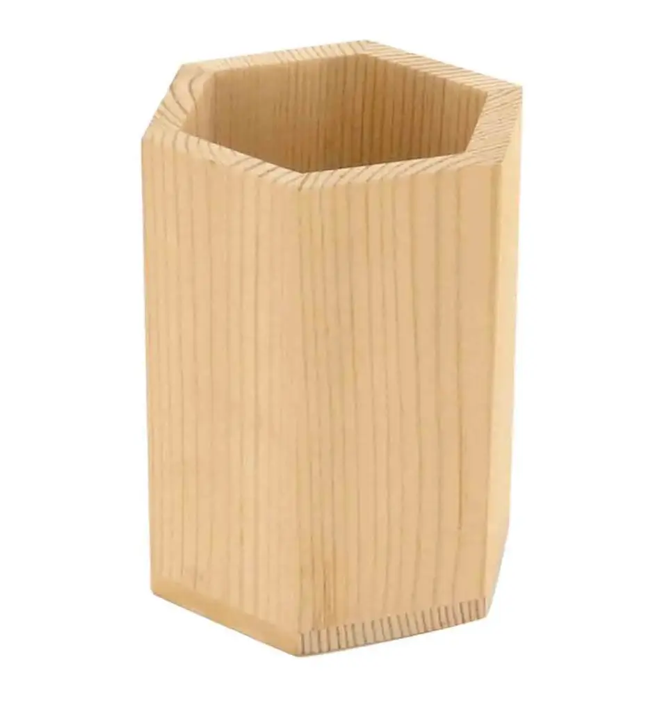 WOODEN PENCIL POT, 9 CM