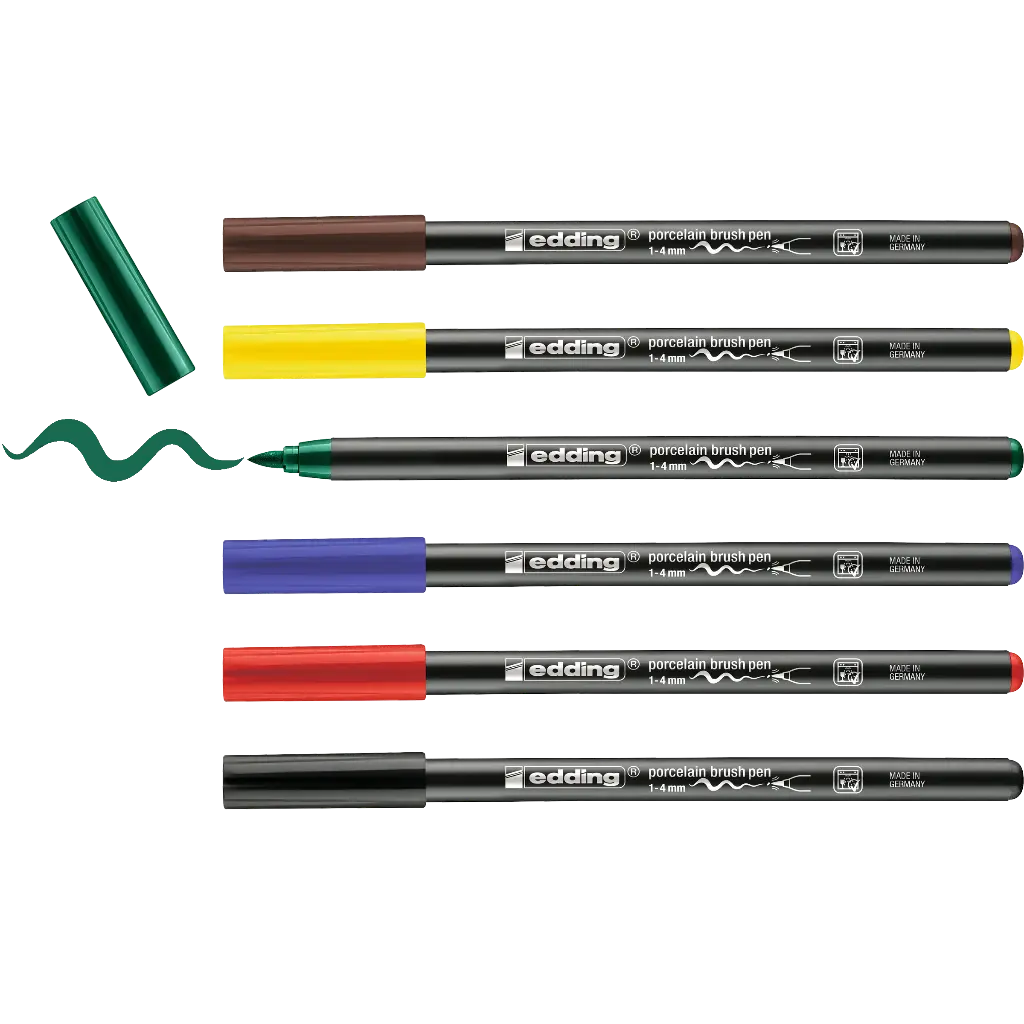 EDDING 4200 PORCELAIN FELT PENS, BOX OF 6