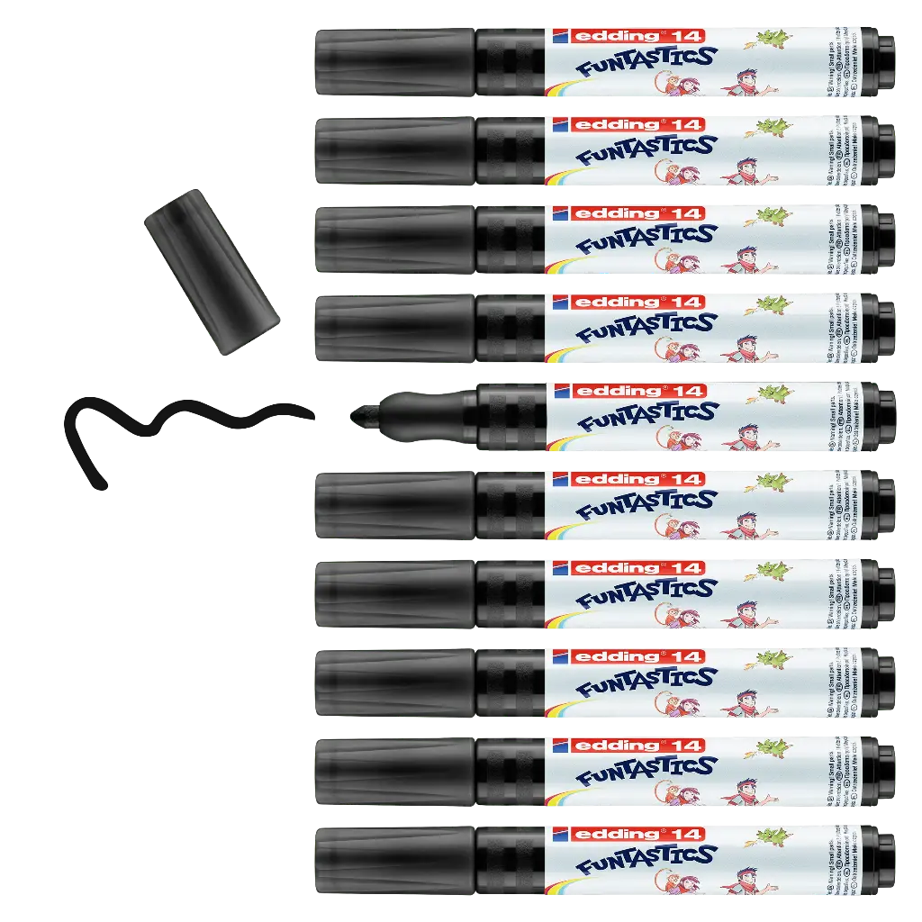 EDDING 14 FUNTASTIC- 3MM BLACK, BOX OF 10