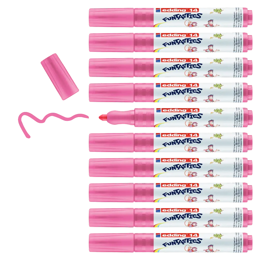 EDDING 14 FUNTASTIC- 3MM PINK, BOX OF 10