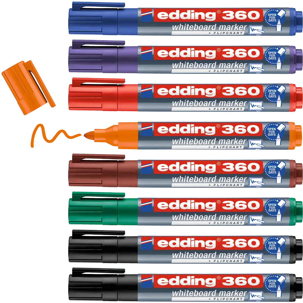 edding 361 feine Whiteboardmarker, 8er-Box, sortiert