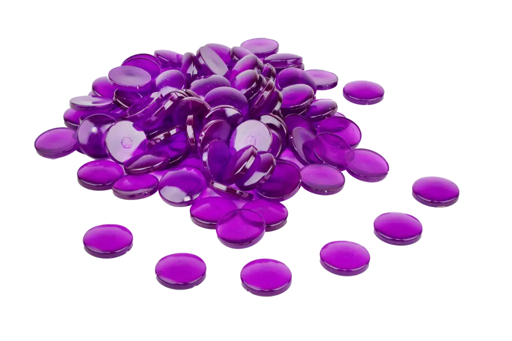PIERRES TRANSLUCIDES MAUVES, 100 PIÈCES