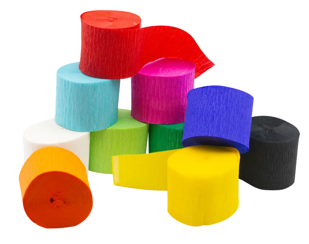 RUBAN DE PAPIER CRÉPON ASS., 10MX5 M