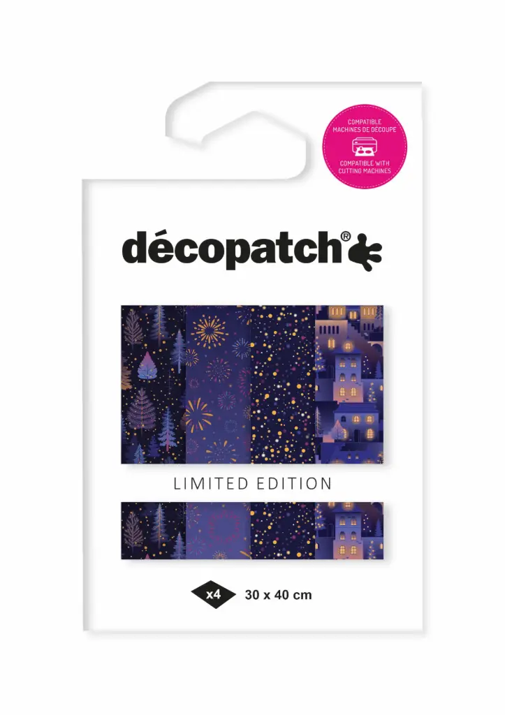 DÉCOPATCH NOËL "EFFET FOIL", POCHETTE DE 4 FEUILLES