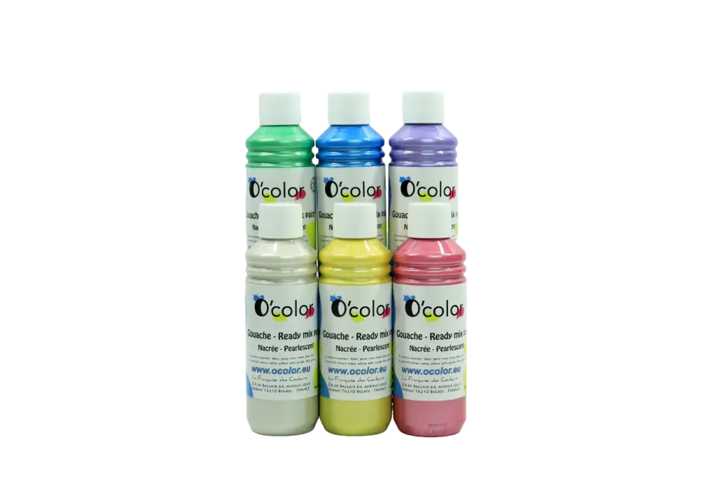 PEINTURE NACRÉE, LOT DE 6 FLACONS DE 250 ML
