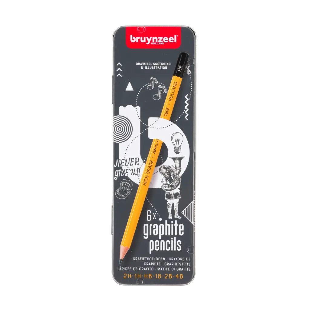 TEENS BUROTEK BOÎTE MÉTALLIQUE 6 CRAYONS GRAPHITE