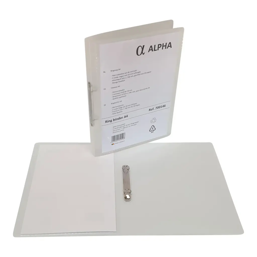 CLASSEURS PANORAMA TRANSPARENT BLANC A4 2A, LA PIÈCE