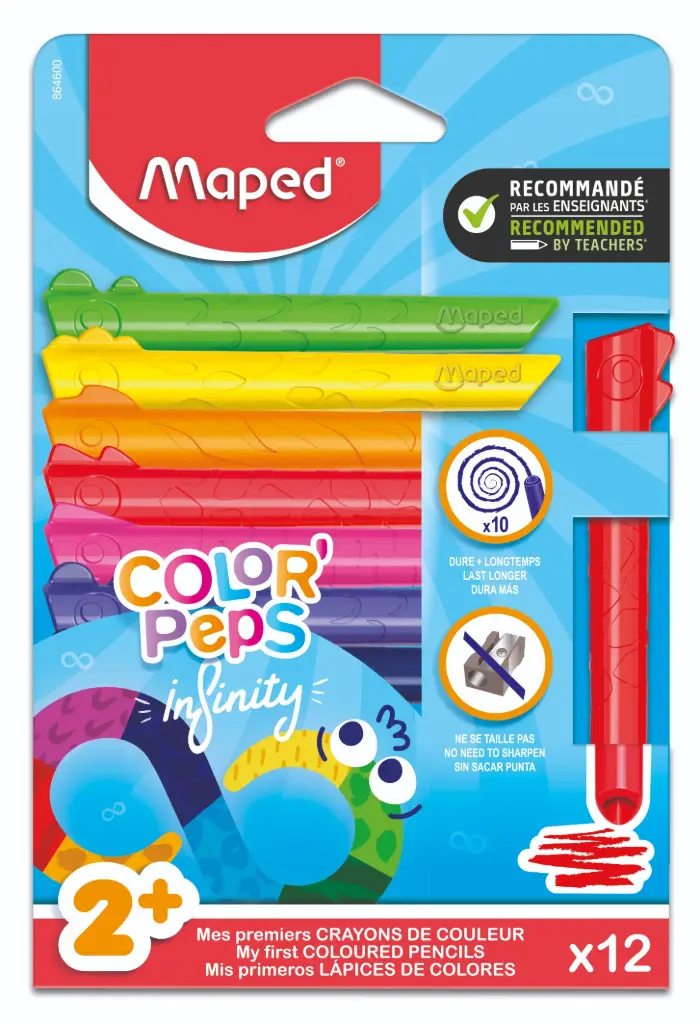 CRAYONS DE COULEUR INFINITY KIDY, ÉTUI DE 12