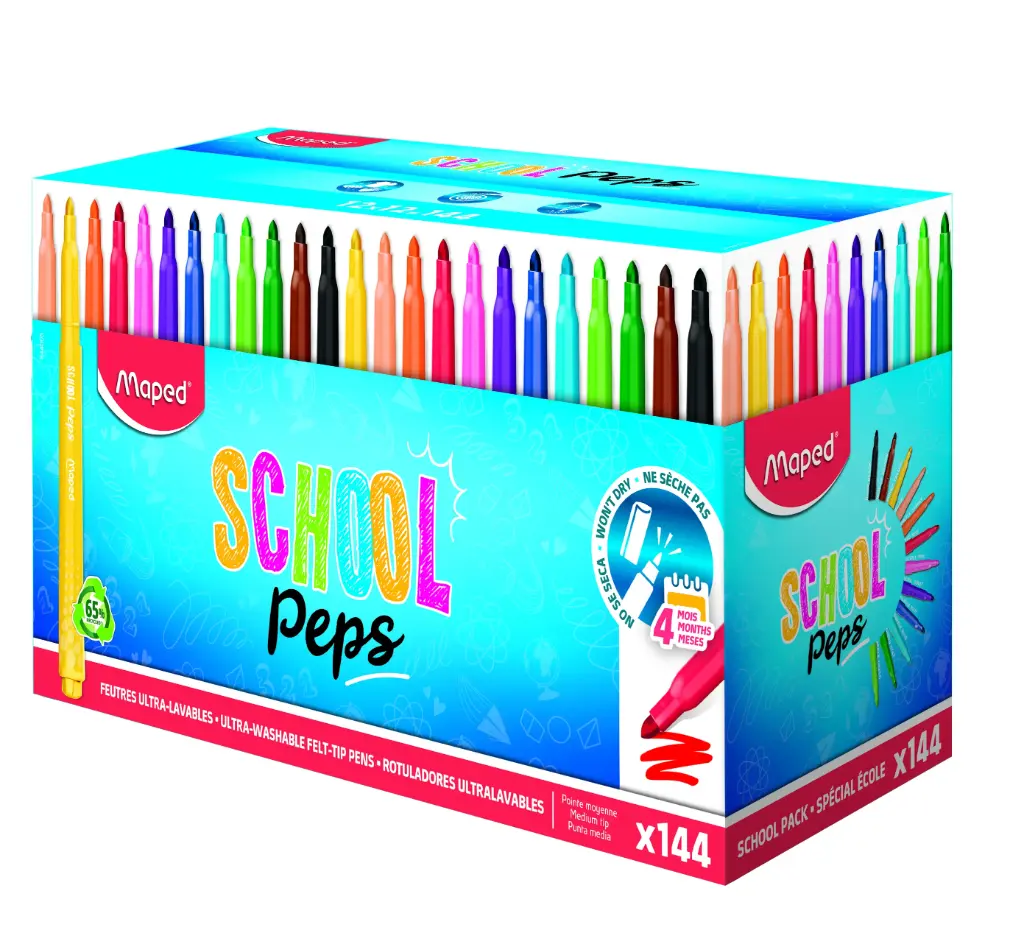 MARQUEURS SCHOOL PEPS, CLASSPACK DE 144