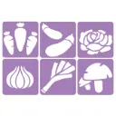POCHOIRS LES LÉGUMES, LOT DE 6