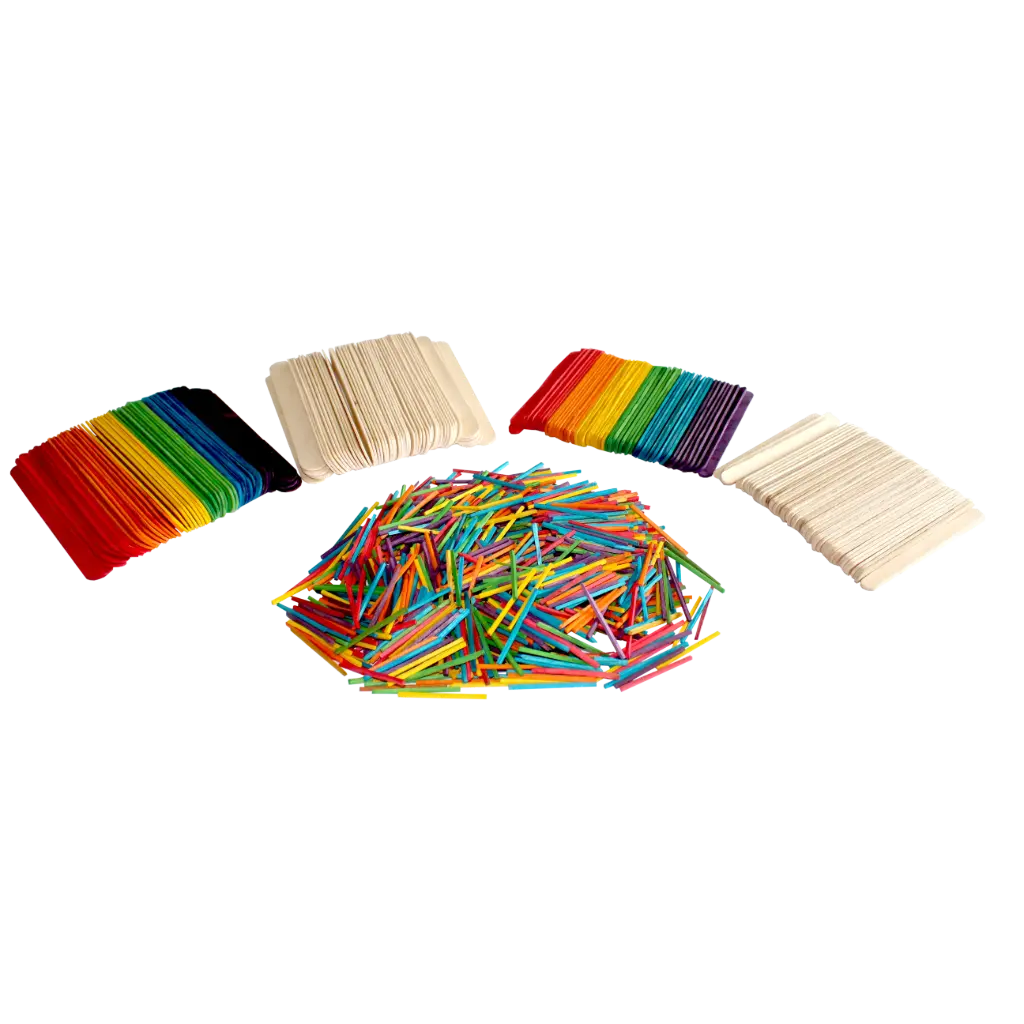 BÂTONNETS EN BOIS VARIÉS, 1200 PIÈCES