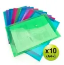 POCHETTE ENVELOPPE TRANPARENTE A4 AVEC BOUTON PRESSION