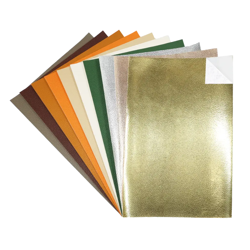 FEUILLES SIMILI CUIR ADHÉSIF "FOREST SHADES", 10 FEUILLES