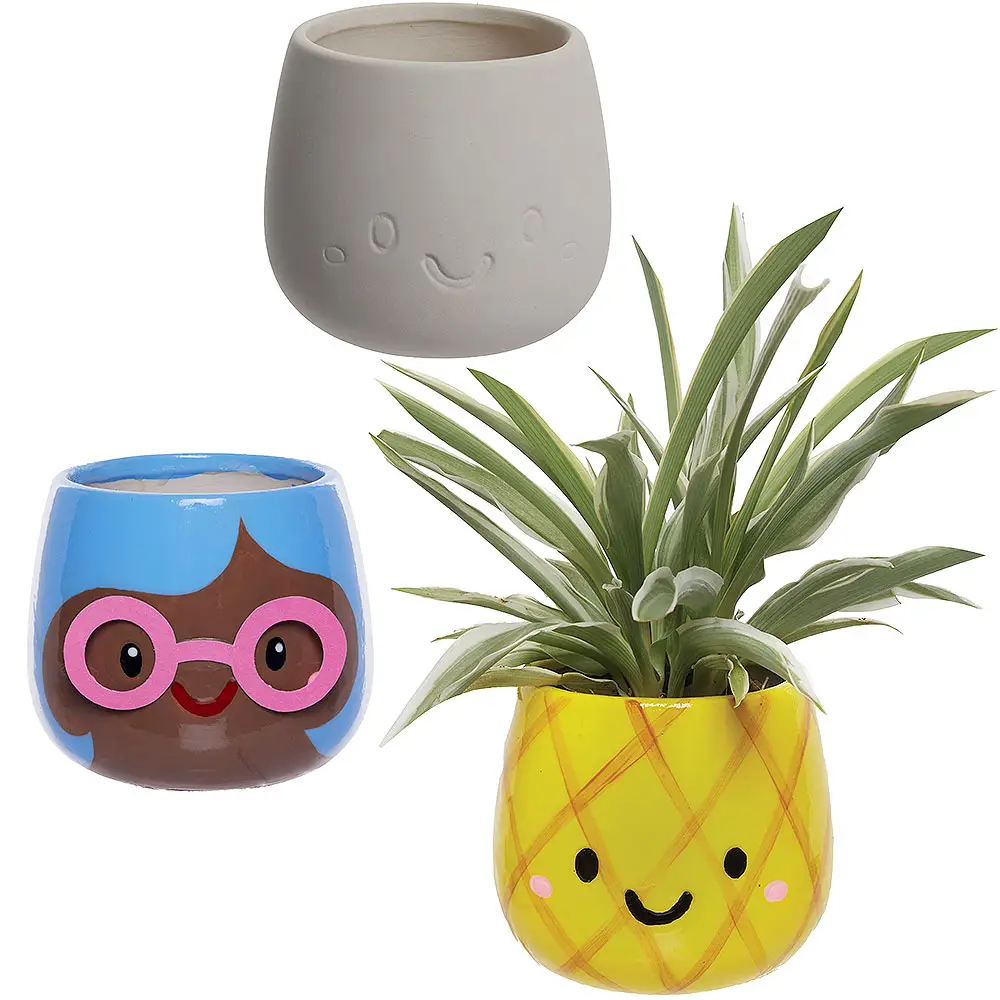 POTS À FLEURS EN CÉRAMIQUE, LOT DE 3
