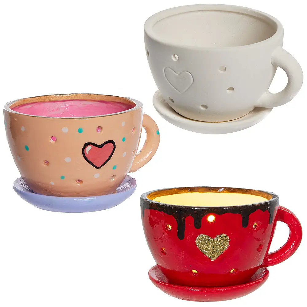 PORTE-BOUGIES "TASSE", LOT DE 2