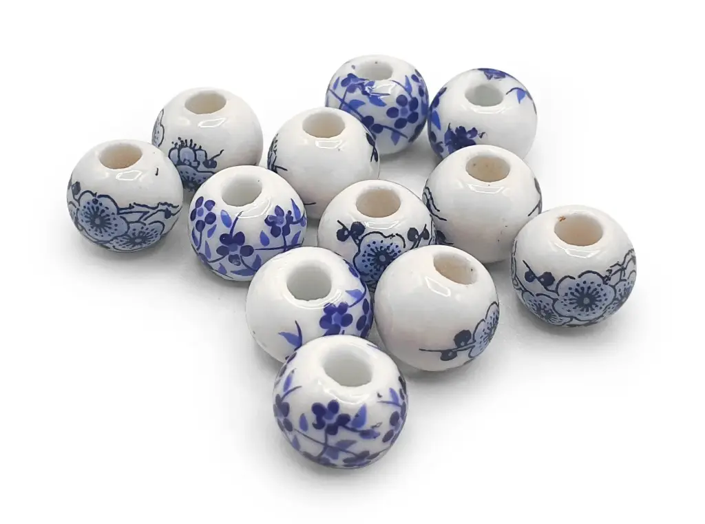 PERLES CÉRAMIQUE FLEURS ASIATIQUES