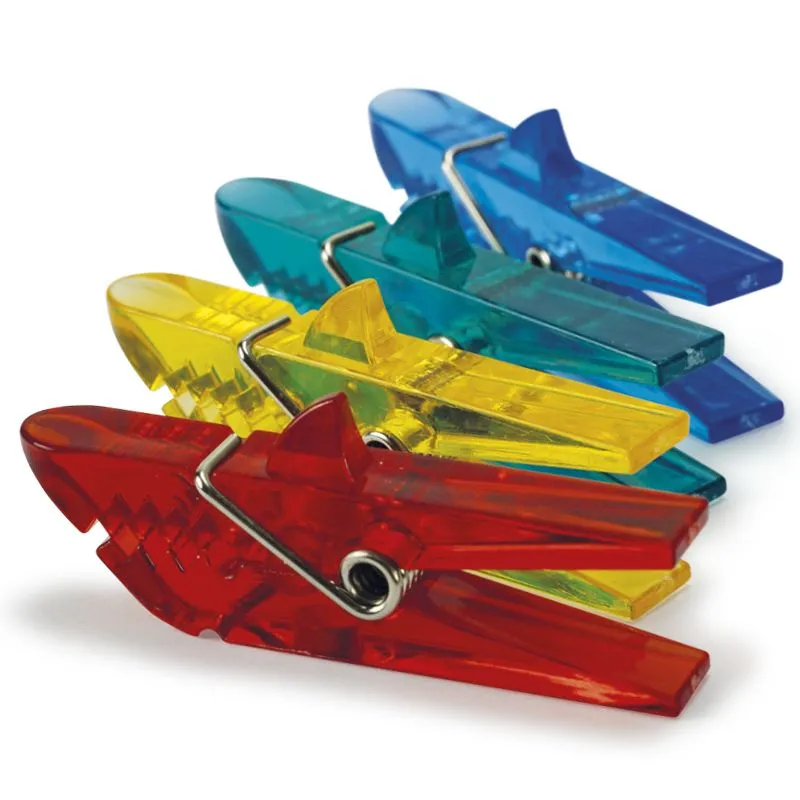 PINCES EN PLASTIQUE MAGNÉTIQUE, LOT DE 4