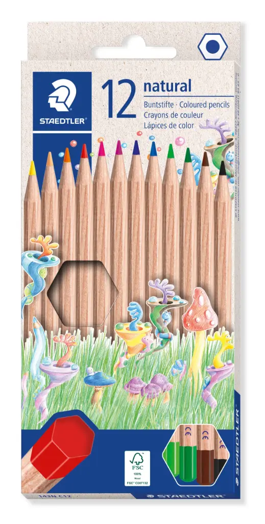 CRAYONS DE COULEURS NORIS NATURAL , ÉTUI DE 12 