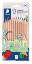 CRAYONS DE COULEURS NORIS NATURAL , ÉTUI DE 12 