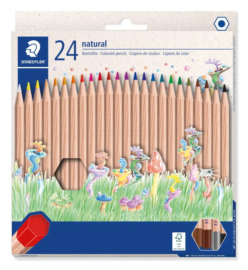 CRAYONS DE COULEURS NORIS NATURAL , ÉTUI DE 24