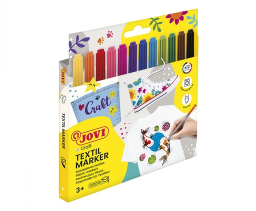 [535250] MARQUEURS TISSU JOVI, ETUI DE 12