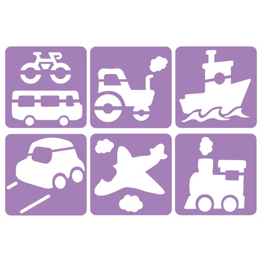 [8691] POCHOIRS LES TRANSPORTS, LOT DE 6