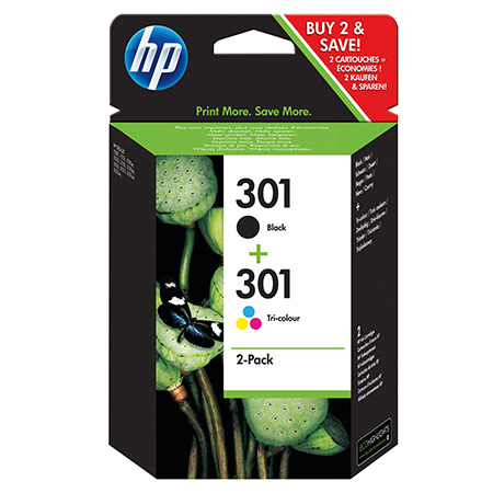 [HPN9J72AE] PACK HP301 SCHWARZ + 3 FARBEN