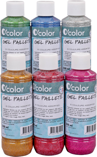 [5069] O'COLOR GLITTER GEL ASS. DE 6X250C