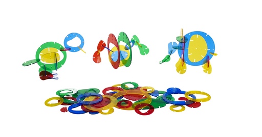 [925904] DOORSCHIJNENDE "REGENBOOG"-CONSTRUCTIE, 96 STUKS