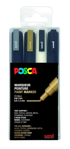 [53722] POSCA PC3M FESTIVE COLORS-MARKER, 4ER-BOX