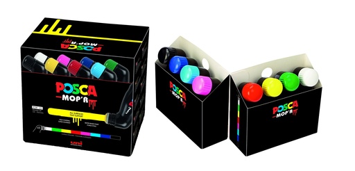 [53749] POSCA MOP'R MARKERS, BOX OF 8 ASSORTED