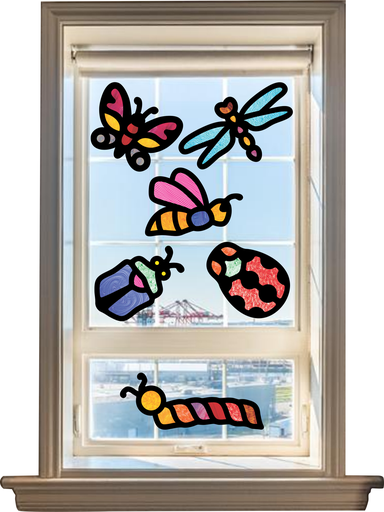 [99016] STAINED GLASS WINDOWS "INSECTS"