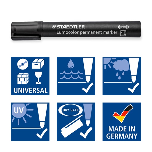 STAEDTLER "DRY SAFE" CHISEL MARKER *BY COLOR