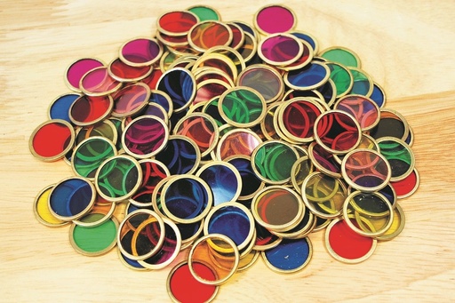 [61303] COLORED MAGNETIC TOKENS, SET OF 100