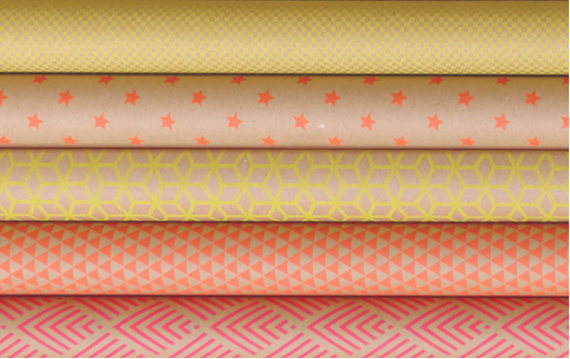 [860907] Geometrisch Kraft inpakpapier 2 x 0,70 m, doos van 10