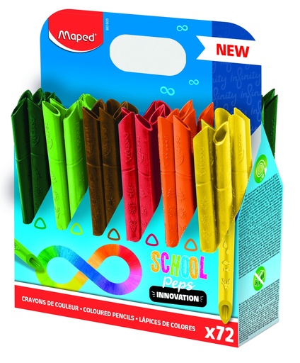 [521802] SCHOOL PEP'S INFINITY COLORING PENCILS, DISPLAY OF 72