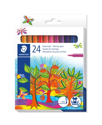 [535200] STAEDTLER FINE COLOURING MARKERS, BOX OF 24