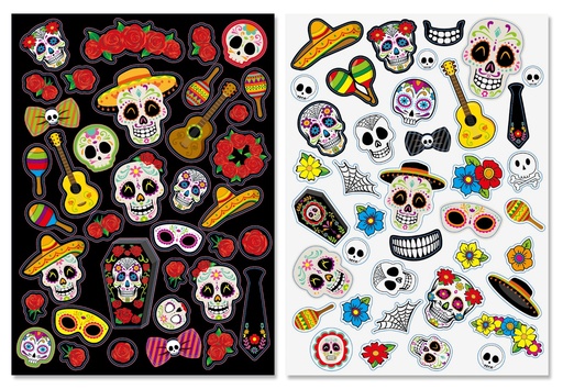 [847904] HALLOWEEN ZELFKLEVENDE STICKERS, 2 VELLEN